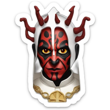 Darth maul as the pope sticker
