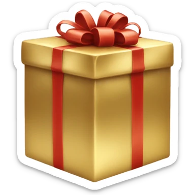 Gold and red Christmas present  sticker