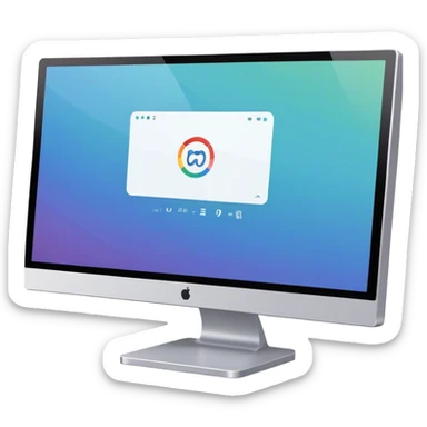 Create an emoji for UX/UI design. Show a monitor or tablet with a web interface mockup displayed on the screen. Use modern, professional colors. Do not include any emojis or smiley faces. Make the background transparent. sticker