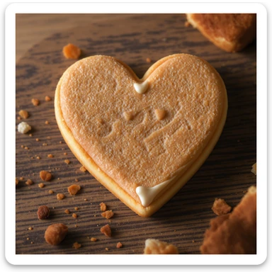 heart-shaped cookie, professional photography style sticker