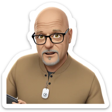 bald man with glasses and beard sticker