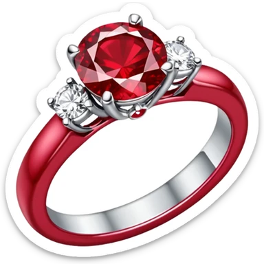 glitter rubi diamond married ring prata sticker