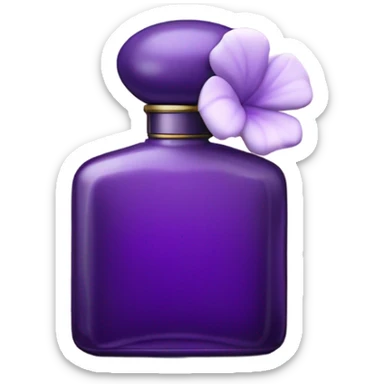 Aesthetic view of violet gardenias with a classic violet perfume bottle.
 sticker