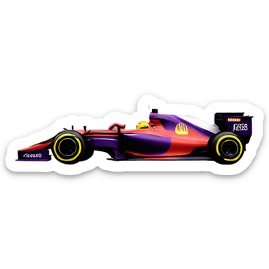 f1 car with fireworks sticker