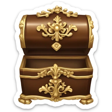 rococo brown jewelry box sticker