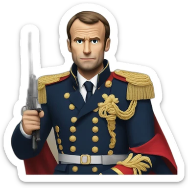 macron qui tient une arme sticker