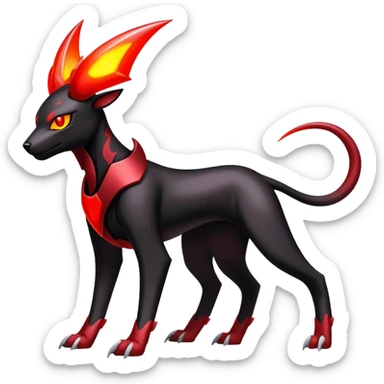 Shiny Gothic Exotic Futuristic Houndoom-Genesect-Torracat-Pokémon-Fakémon-hybrid-creature sticker