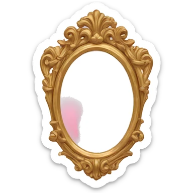 Gold and pink vintage mirror  sticker