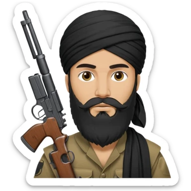 Taliban with gun one piece sticker
