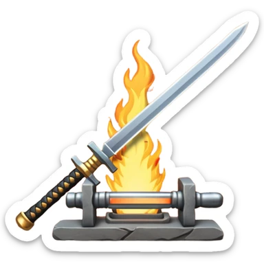 A samurai sword and a forge sticker