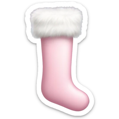 Light pink stocking with white fur  sticker