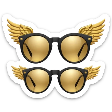 fancy hipster sunglasses with wings sticker