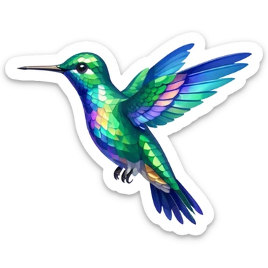 A colorful hummingbird  sticker