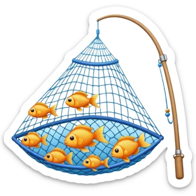 a fishing net filled with tropical fish
 sticker