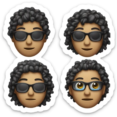 Crie um emoji gamer para minhas lives na twitch, cabelo preto de oculos com visual hacker cor do corpo branca sticker