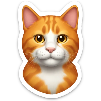 Big orange cat with tricolour kitty sticker