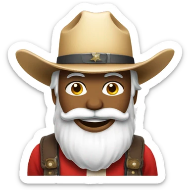Santa clause wearing a cowboy hat sticker