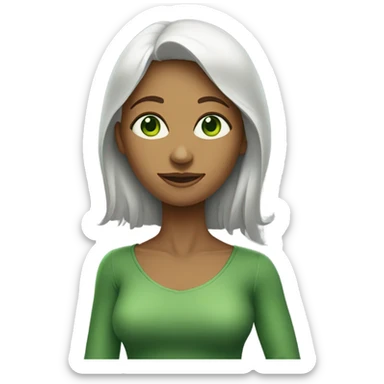 Green eyed human woman full body  sticker