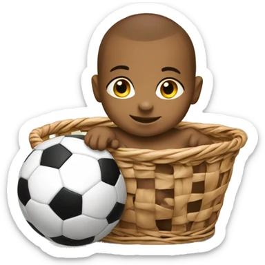 baby that play soccer in a basket jursey sticker