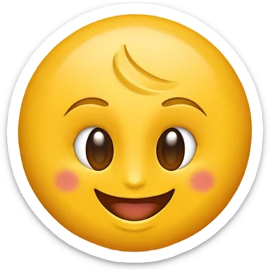 Un emoji de cara amarilla con una expresión neutral y una ligera sonrisa, pero con la curva de la boca inclinada hacia un lado en lugar de centrada. Los ojos deben mantenerse iguales al emoji estándar 🙂, sin cambios en su forma o posición. La imagen debe ser simple, plana y sin detalles realistas, asegurando que parezca un emoji clásico y no un rostro humano realista,Debe verse exactamente como un emoji estándar, sin texturas ni detalles realistas,La cara debe ser perfectamente circular, con colores sólidos y sin sombras. sticker