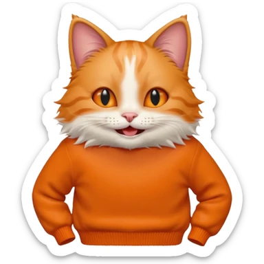 happy cat in a balenciaga sweater sticker