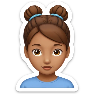 Girl with light brow skin and brown hair in bun sticker