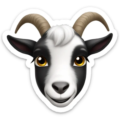 black and white baby goat no hors sticker