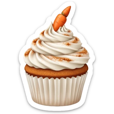 Carrot cake cupcake with cinnamon dusted on top sticker