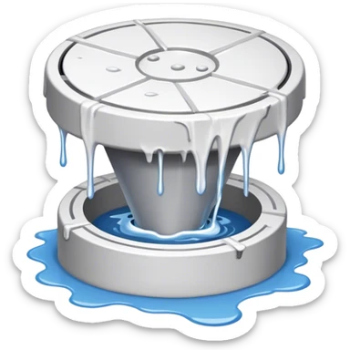 a manhole dripping white paint  sticker