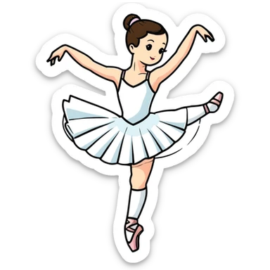 ballet dancer in a white dress sticker