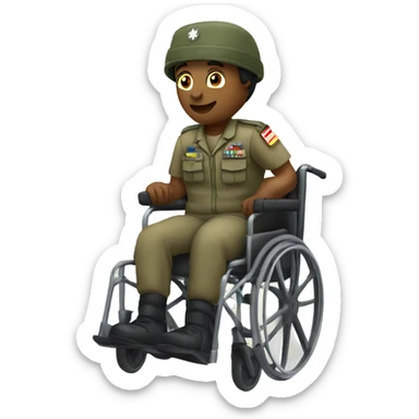 Army medic in a wheelchair  sticker