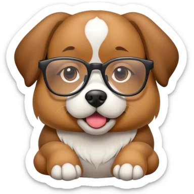 dog with glasses sticker