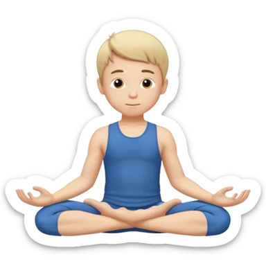 boy yoga pose sticker
