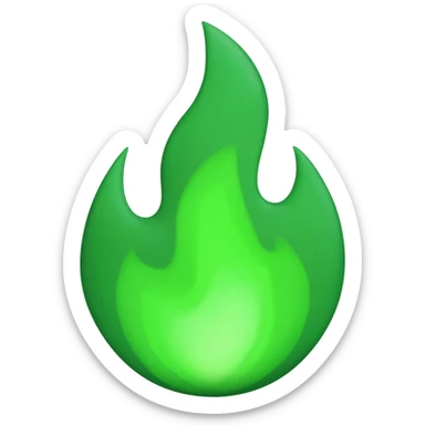 Green fire emoji sticker