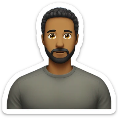 Men with a little black beard downstairs his nose sticker