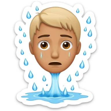 person wasting water sticker