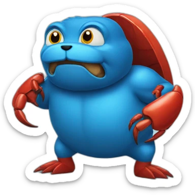 blue-gopher-losing-fight-with-crab sticker
