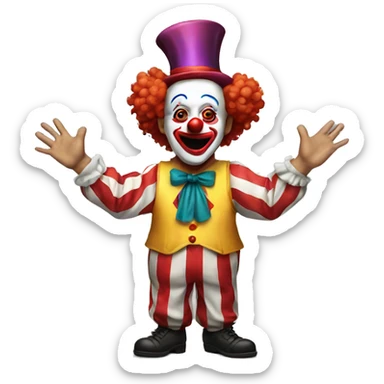 clown emoji shruggin sticker