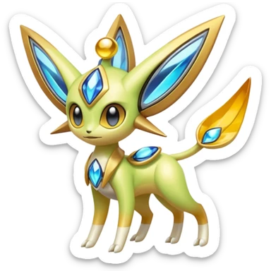 Futuristic Meloetta-Celebi-Cresselia-Jidachi-Victini-Protogen-Pokémon-Digimon-Fakémon-fusion-hybrid-creature sticker