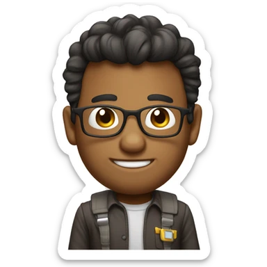 The nerd emoji but with a slight smile and the ☝️ emoji sticker