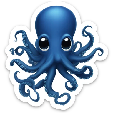Navy blue octopus mad sticker
