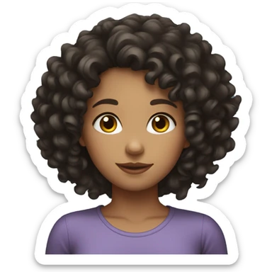 Dark curly hair beautifull girl sticker