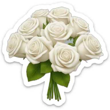 White rose bouquet  sticker