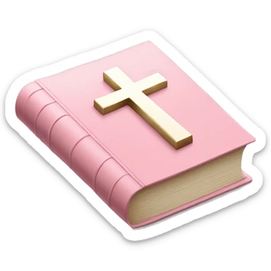 Pastel pink book with cross sticker