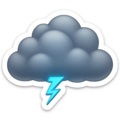 rain cloud lightning sticker
