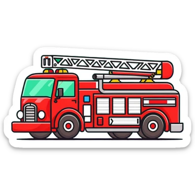 red and black fire truck sticker