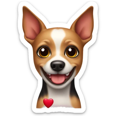 Toy terrier with heart in baw sticker