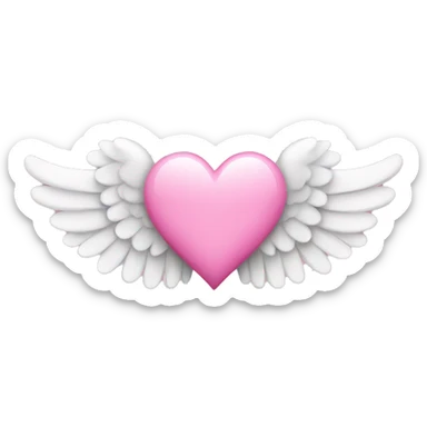Pink heart with angel wings sticker