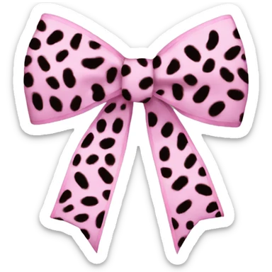 Pink cheetah print bow  sticker