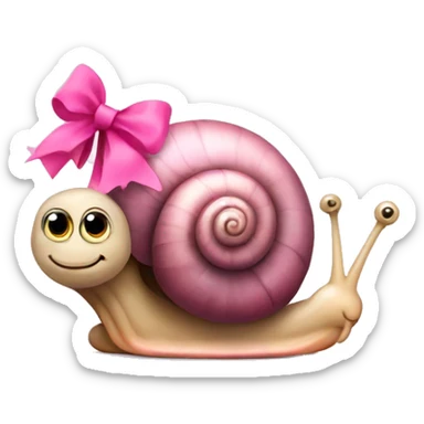 cute snail with pink bow  sticker
